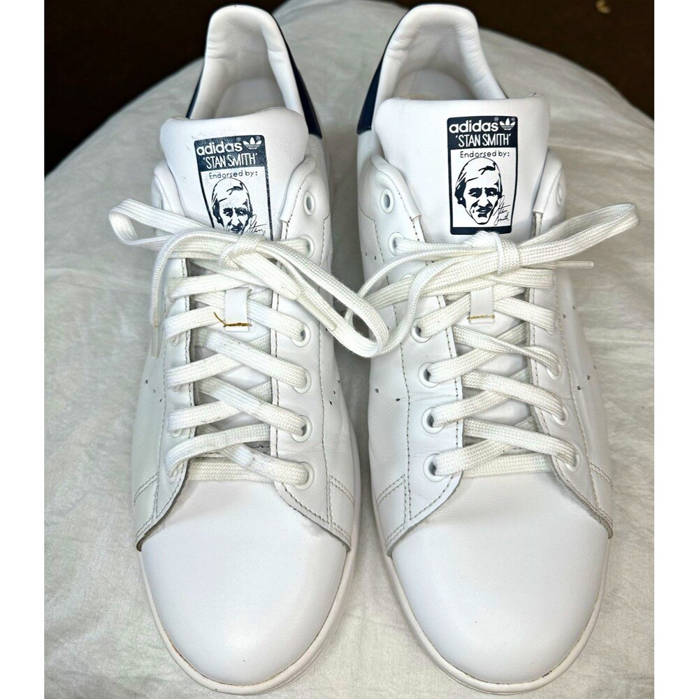 adidas Stan Smith Mens Low Top Lace Up Sneakers White Blue M20325 2019